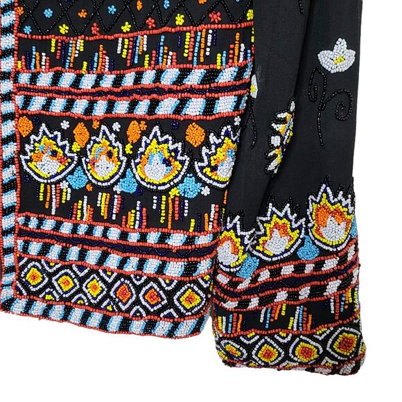 Raiment Fashions Cardigan Jacket Medium Beaded Intricate - Picture 4 of 7